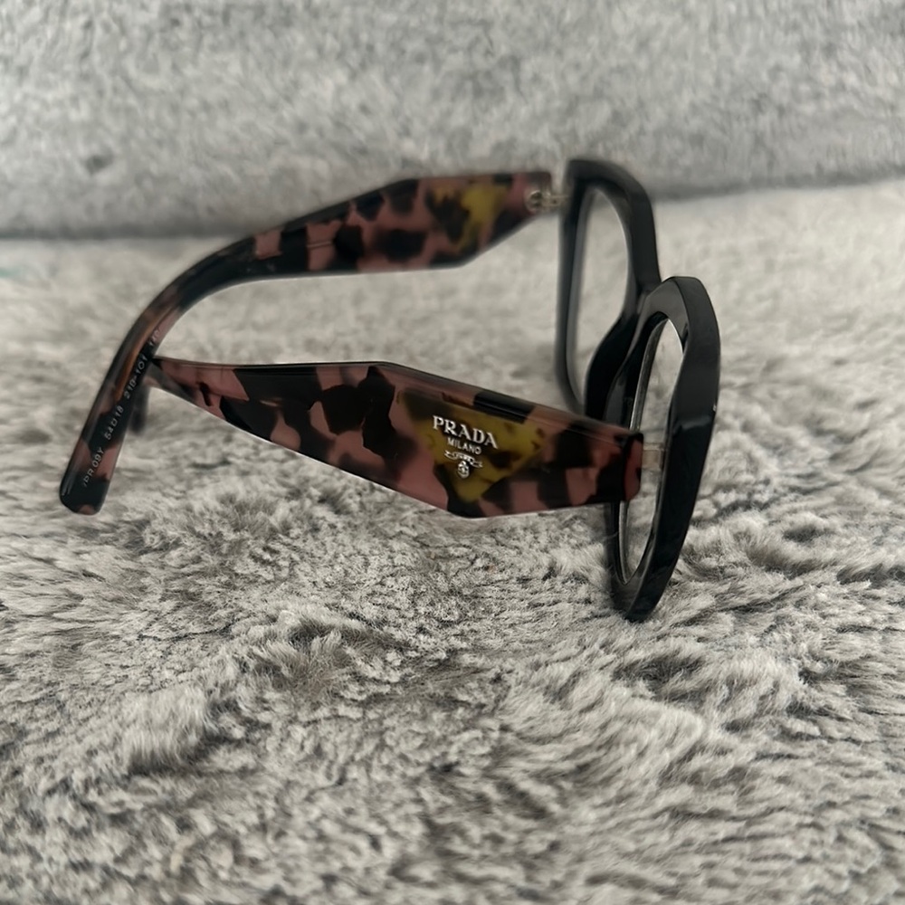 Prada Women's Black and Pink Tortoise Shell Glasses - Picture 3 of 7